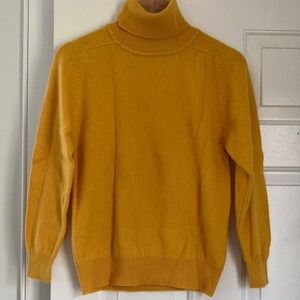 Cashmere Mustard Yellow Turtleneck Sweater